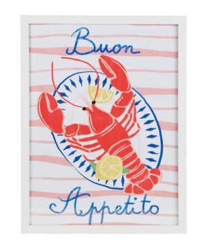Cadre déco Homard multicolore 32 x 42 cm, Yliades