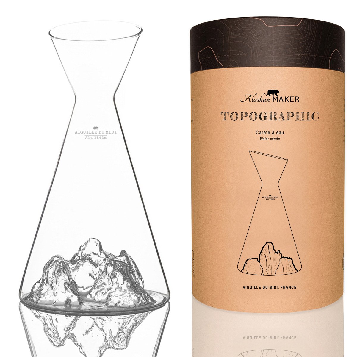 Carafe à eau Aiguille du Midi TOPOGRAPHIC, Alaskan Maker