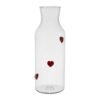 Carafe Cœur Famille rouge 1 L en verre borosilicate, Yliades