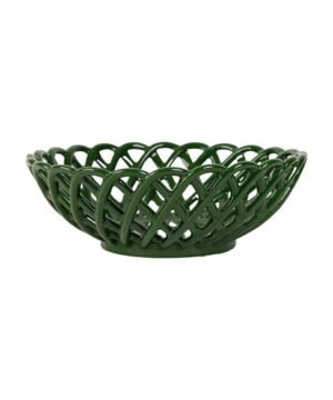 Coupe Colorea émeraude en grès – D20 x H6,5 cm, Yliades