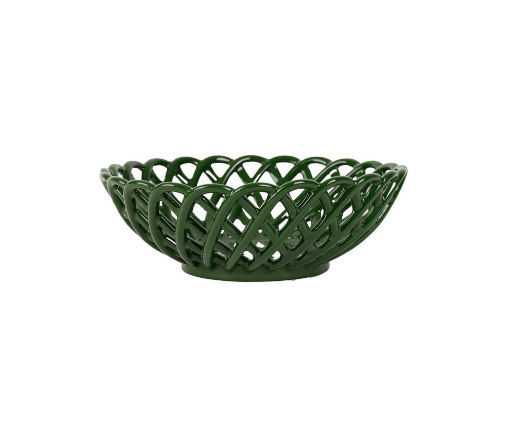 Coupe Colorea émeraude en grès – D20 x H6,5 cm, Yliades