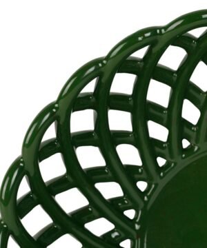 Alternative view of Coupe Colorea émeraude en grès – D20 x H6,5 cm, Yliades