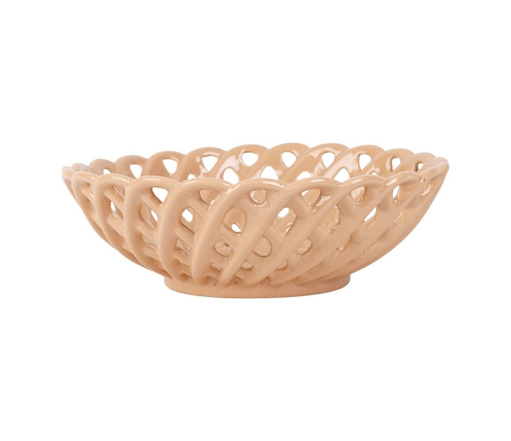 Coupe Colorea nude en grès – D25,5 x H8,5 cm, Yliades