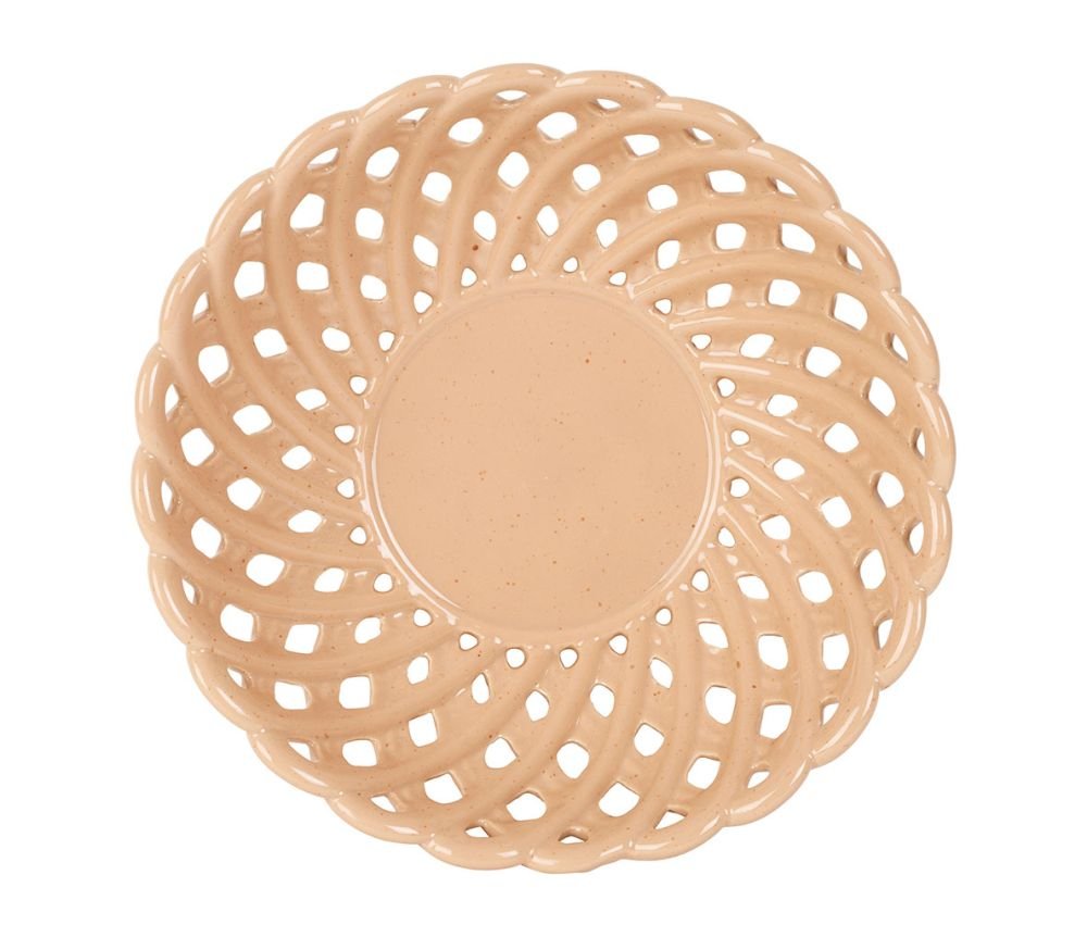 Coupe Colorea nude en grès – D25,5 x H8,5 cm, Yliades – Image 3