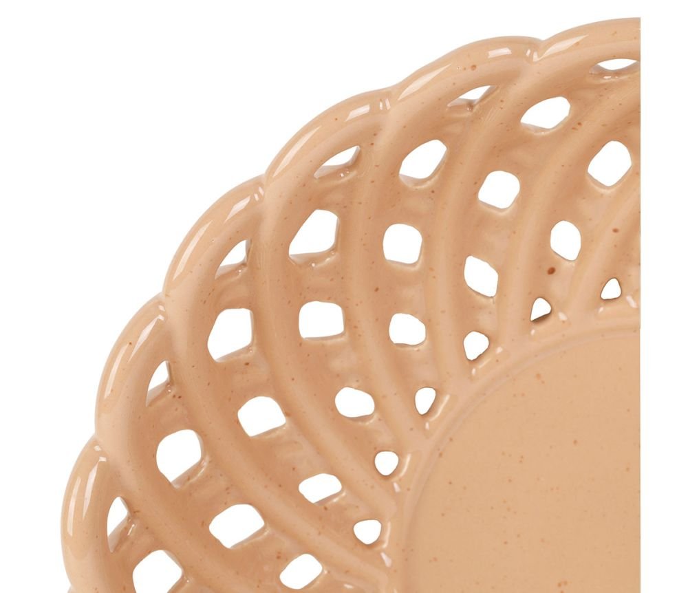 Coupe Colorea nude en grès – D25,5 x H8,5 cm, Yliades – Image 2