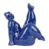 Décoration Lady Yoga indigo en grès – 15,5 x 10,5 x H15 cm, Yliades