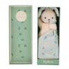 Doudou lapin avec carré vert d’eau avec imprimé citronné, Kaloo