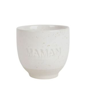 Gobelet Maman Famille 15 cl – Grès écru moucheté, Yliades
