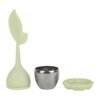 Infuseur à thé Feuille vert d’eau – Inox et silicone, Yliades