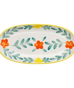 Plat ovale Bellagio multicolore en grès 31 x 15,5 cm, Yliades