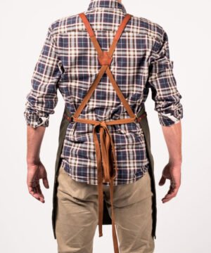 Alternative view of Tablier cuir et toile waxée Vert Olive, Alaskan Maker