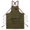 Tablier cuir et toile waxée Vert Olive, Alaskan Maker