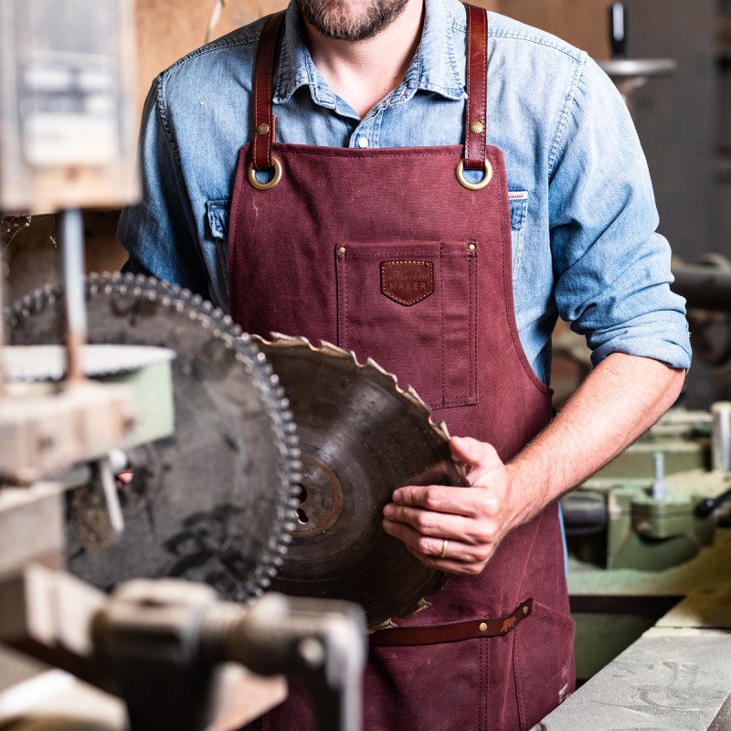Tablier cuir et toile waxée Tabasco, Alaskan Maker – Image 2