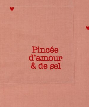Alternative view of Tablier Douce Amour rose + rouge 73 x 90 cm – Coton, Yliades