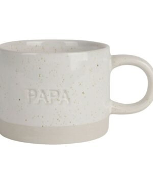Tasse à thé Papa Famille 30 cl – Grès écru moucheté, Yliades