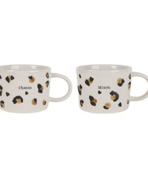 Tasse thé Minifauve brun + noir – Grès 30 cl, Yliades