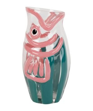 Vase Poisson Plouf & Sun Émeraude et Rose en Verre, Yliades