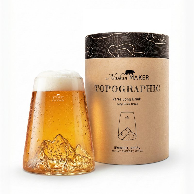 Verre design Mont Everest TOPOGRAPHIC, Alaskan Maker