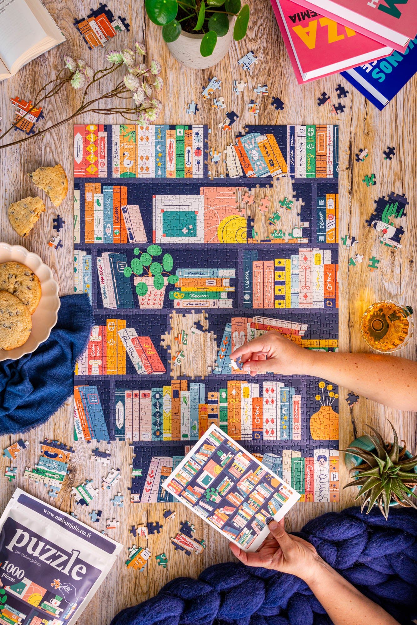 Puzzle 1000 pièces fabriqué en France Book lovers, Maison Joliette – Image 5