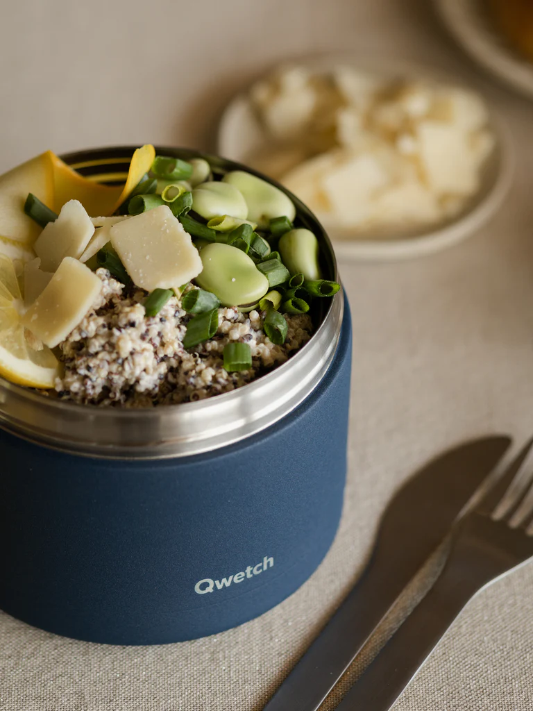 Boîte repas poignée isotherme Granite Bleu, Qwetch – Image 2