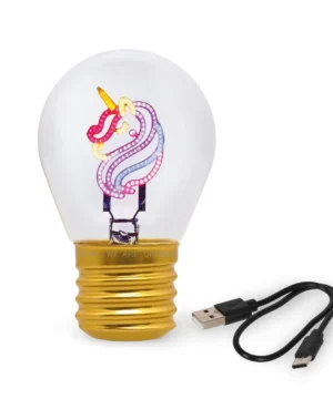 Lampe de table en forme d’ampoule – Bulb Fiction – Licorne, Legami
