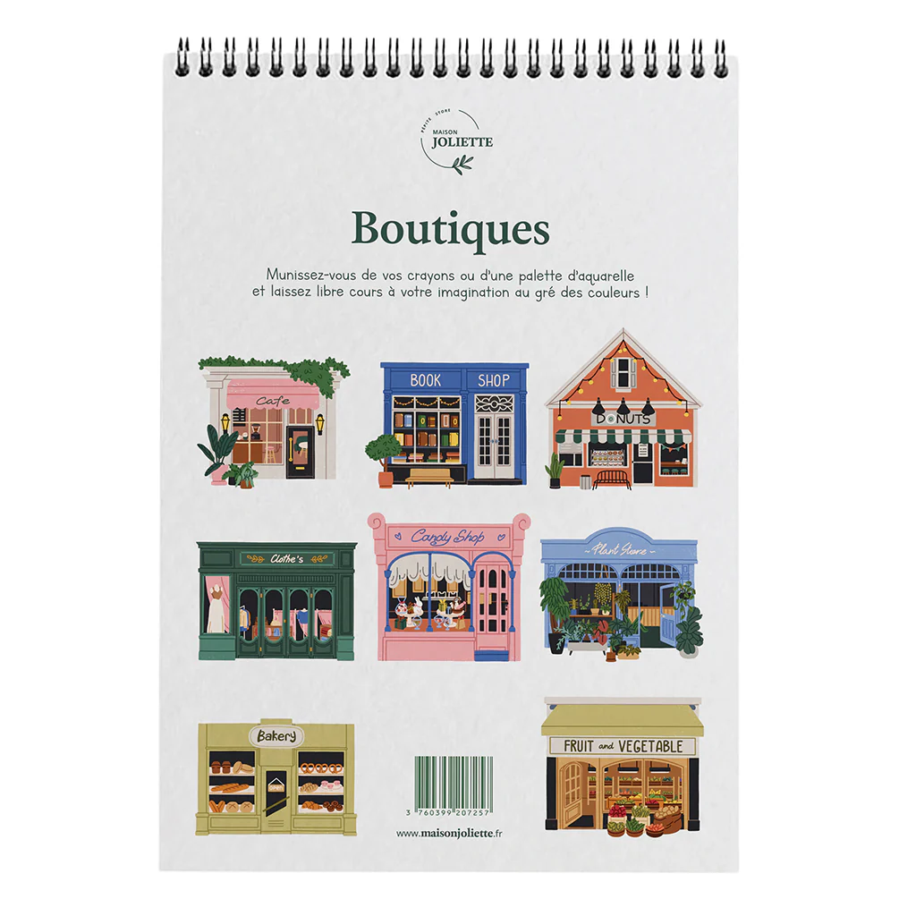 Carnet de coloriage & peinture boutiques, Maison Joliette – Image 3