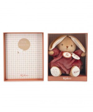 Peluche musicale lapin Patapouf bordeaux, Kaloo