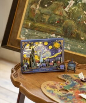 Alternative view of La Nuit Étoilée – Puzzle 3D en Bois Artistique et Lumineux, ROBOTIME