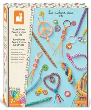 Scoubidous “Peace & Love” – 50 fils créatifs, Janod