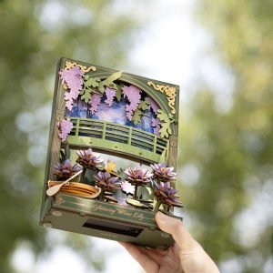 Glittering Water Lily Puzzle 3D en Bois Poétique et Lumineux, ROBOTIME