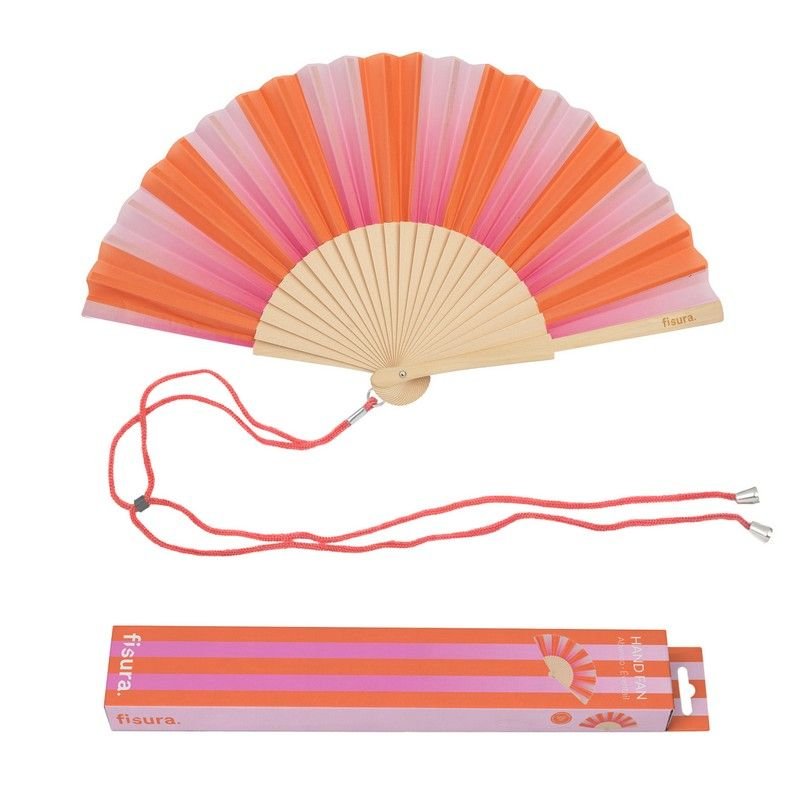 Éventail “Pink and Orange Stripes”, Fisura