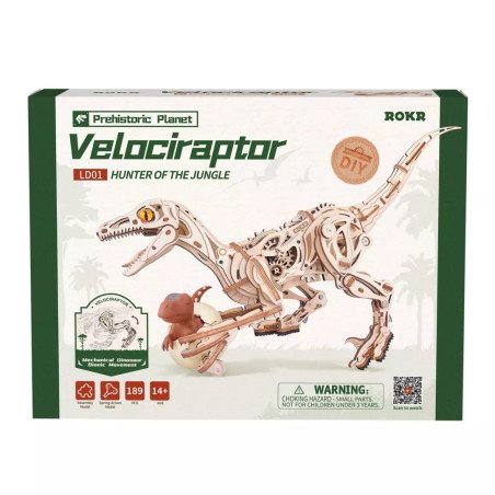 Vélociraptor – Puzzle 3D en Bois DIY, ROBOTIME – Image 3
