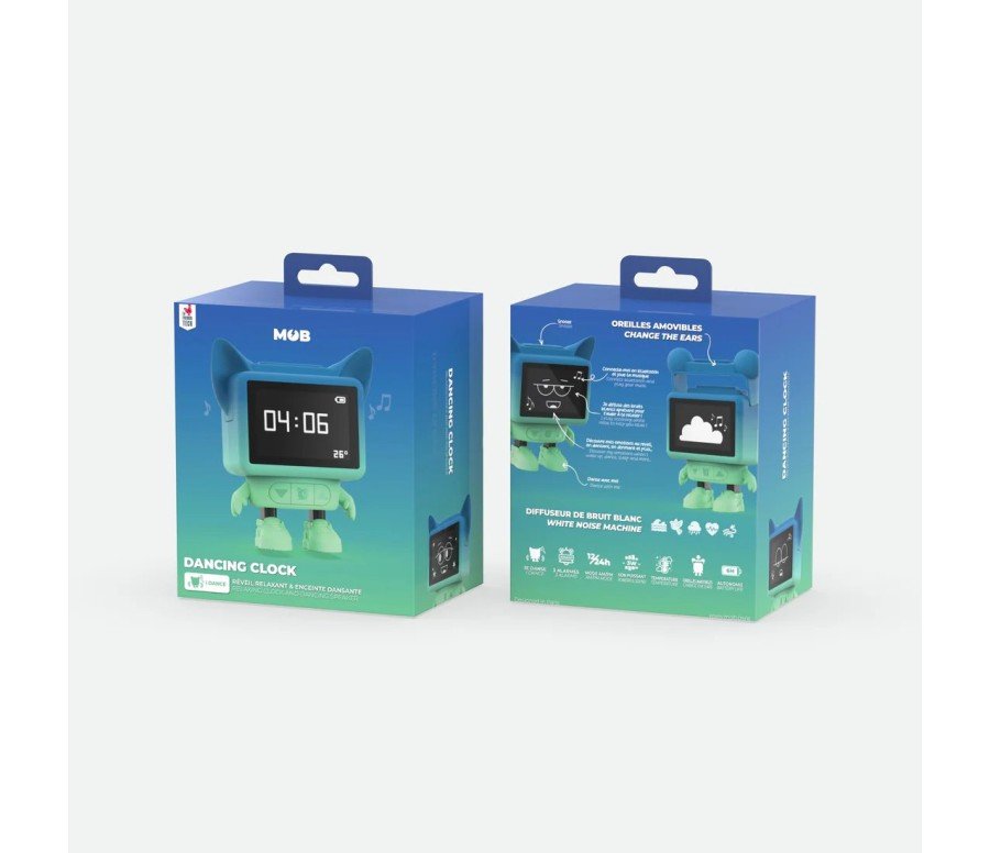 Dancing Clock bleu – Le Réveil Qui Danse et Vous Fait Sourire Bleu, Eclectic Dist