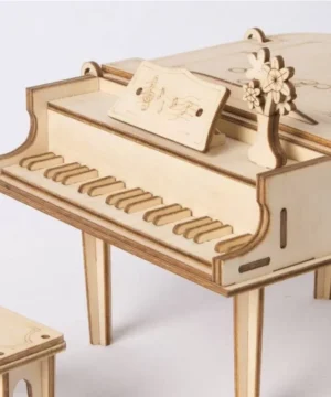 Alternative view of Grand Piano à Queue – Puzzle 3D Mécanique en Bois, ROBOTIME