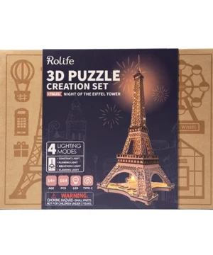 Alternative view of Tour Eiffel – Puzzle 3D en Bois Lumineux, ROBOTIME