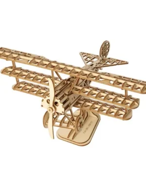 Le Biplan Puzzle 3D Mécanique en Bois Rolife, ROBOTIME