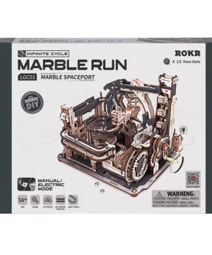 Alternative view of Marble Spaceport – Puzzle 3D Mécanique en Bois, ROBOTIME