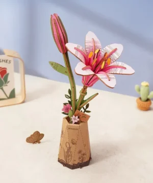 Alternative view of Pink Lily Puzzle 3D en Bois Fleur Élégante, ROBOTIME