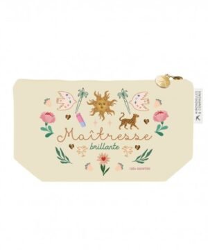 Trousse Rectangulaire en Coton Beige " La maitresse", Royal Garden