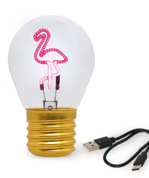 Lampe de Table en Forme d'Ampoule « Flamant Rose » – Bulb Fiction, Legami