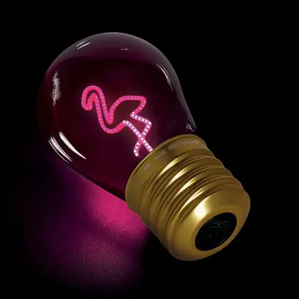 Lampe de Table en Forme d'Ampoule « Flamant Rose » – Bulb Fiction, Legami – Image 4
