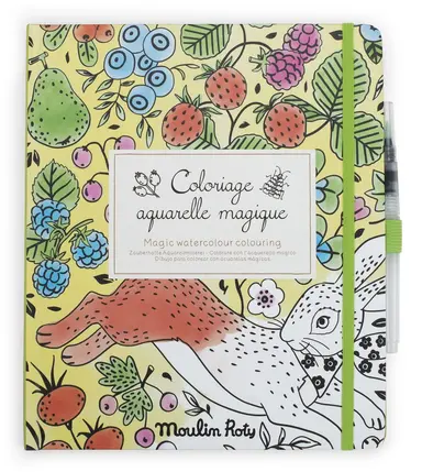 Cahier de Coloriage Aquarelle Magique Le Jardin du Moulin, Moulin Roty