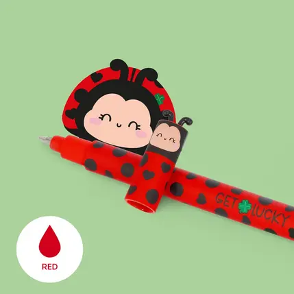 Stylo Gel Effaçable Coccinelle – Encre Rouge, Legami – Image 2