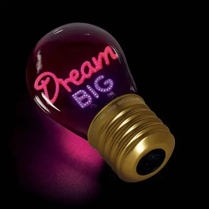 Lampe de Table en Forme d'Ampoule « Rêve en Grand » – Bulb Fiction, Legami – Image 3