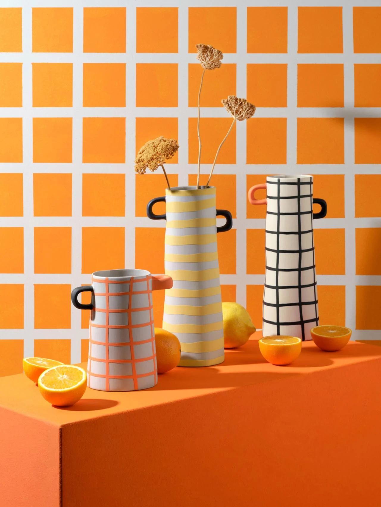 Vase Orange à Carreaux, Asa – Image 2