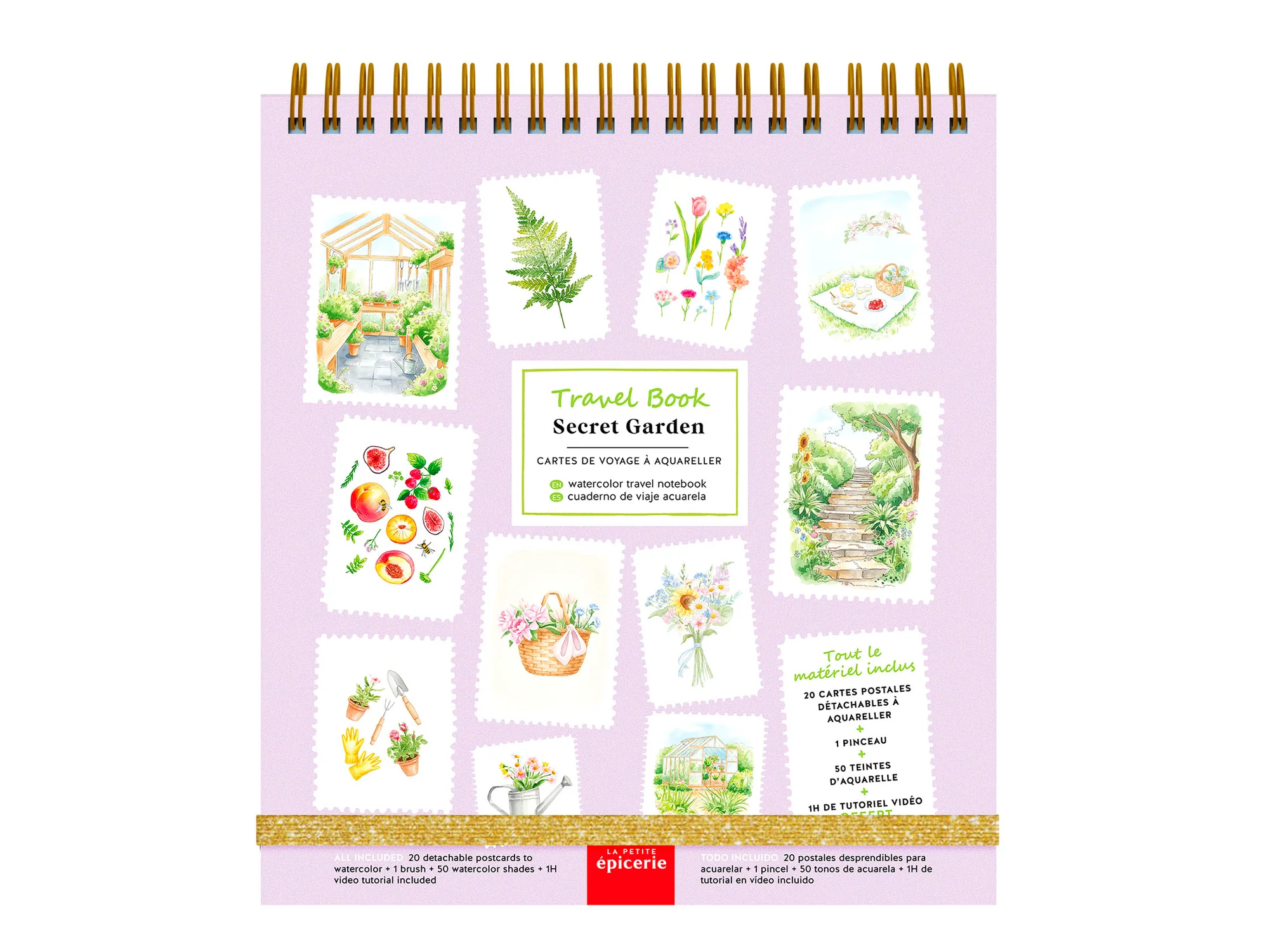 Travel Book Carnet Aquarelle Secret Garden, La Petite Epicerie