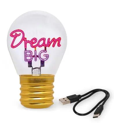 Lampe de Table en Forme d'Ampoule « Rêve en Grand » – Bulb Fiction, Legami