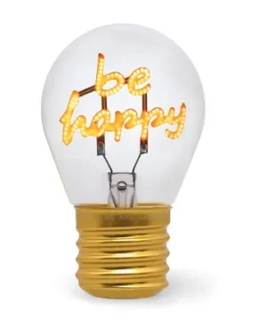 Alternative view of Lampe de Table Ampoule « Be Happy » – Bulb Fiction, Legami