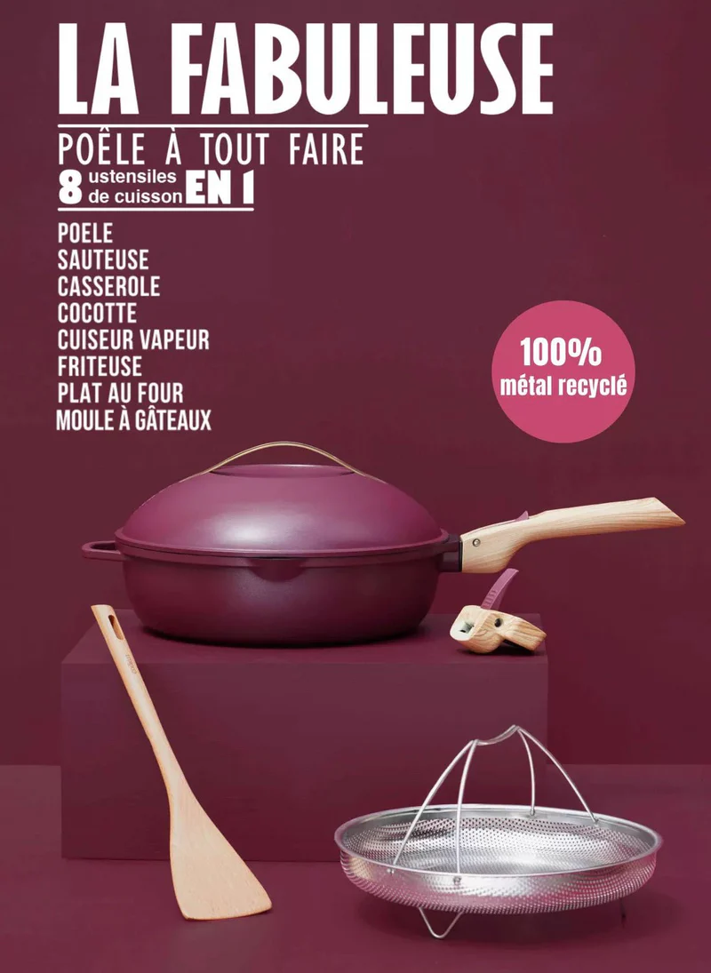 Fabuleuse Poêle 28cm Rubis, Cookut