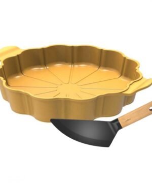 Plat à Tarte 29 cm avec Coupe-Tarte et Livre de Recettes Mangues, Cookut